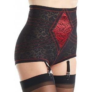 Elegant Black and Red Lace Shapewear